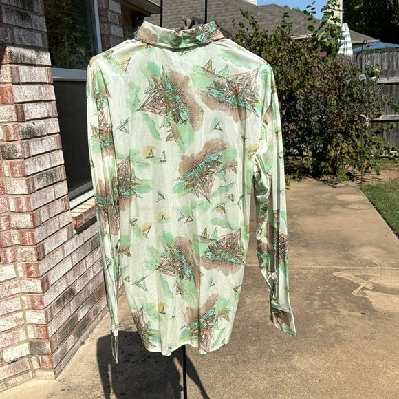 Nos Vintage 1970s Settlers TravelersDisco Pimp shirt XL As Is 1 hole